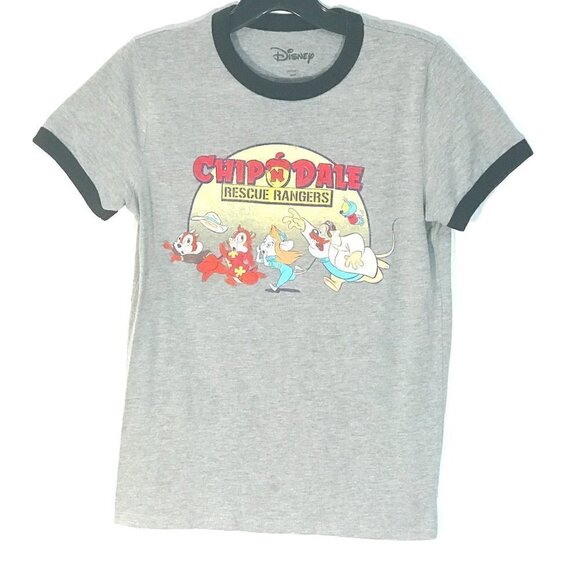 Disney Walt Disney Chip n Dale Short Sleeve Gray Tee T Shirt - Picture 1 of 7